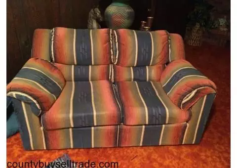 Queen size hide-a-bed couch and matching love seat